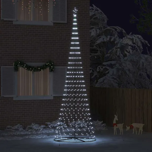 Árvore de Natal LED com 555 LEDs Branco frio 500 cm Metal