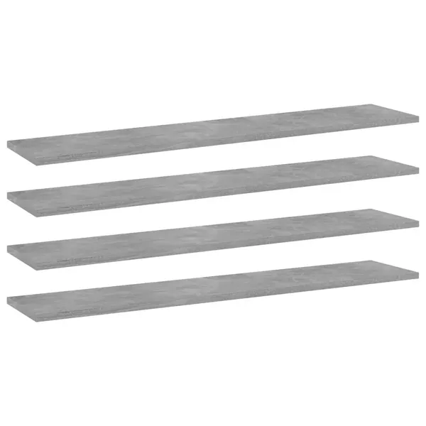 Prateleiras estante 4pcs 100x20x1,5cm contrap. cinzento cimento