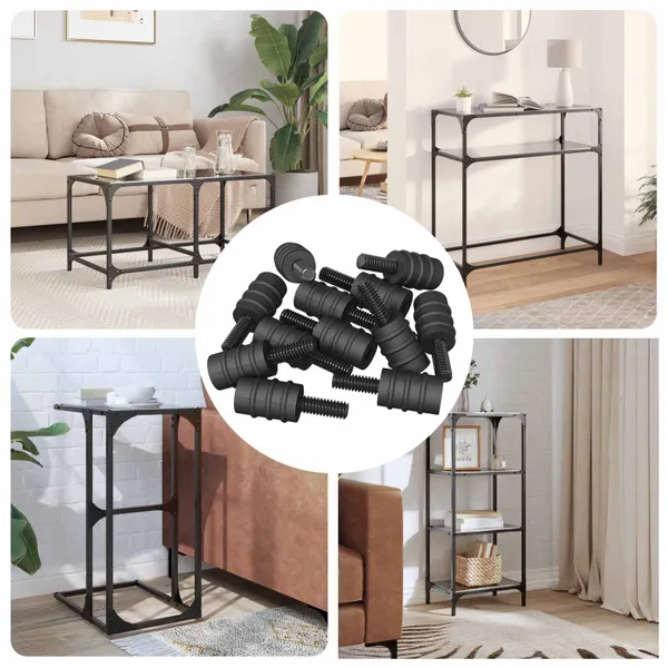 Parafuso de Distância 4865 pcs Preto M4 Borracha e Aço