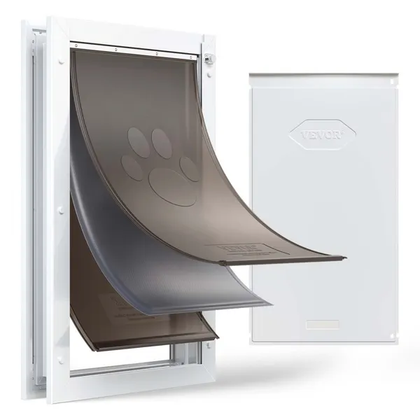 Porta para Animais XL com 3 Abas Magnéticas, Branca