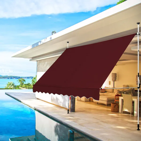 Tenda da Sole Telescopica Retrattile 300x120 cm Resistente UV Manovella Manuale
