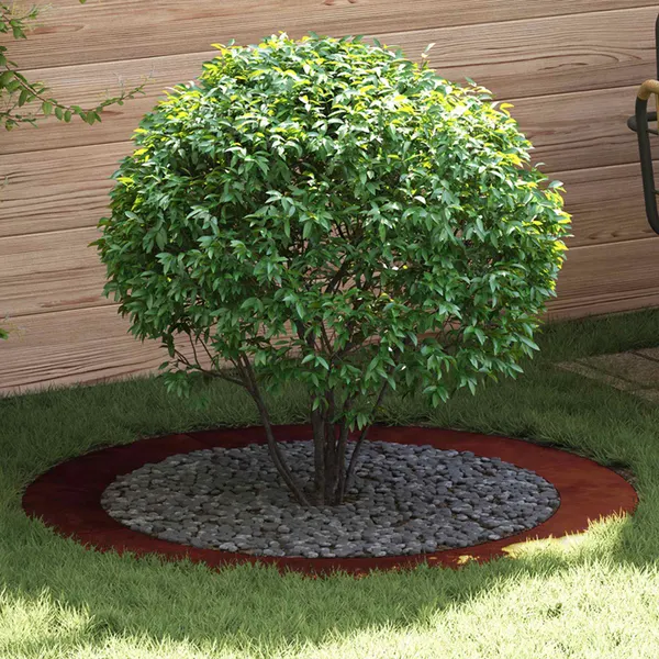 adequado para Anéis de Árvore Planos 5 pcs Castanho Ø90 / 120 cm