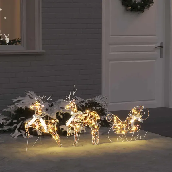 Renard LED com 60 LEDs 3 pcs Branco quente PET