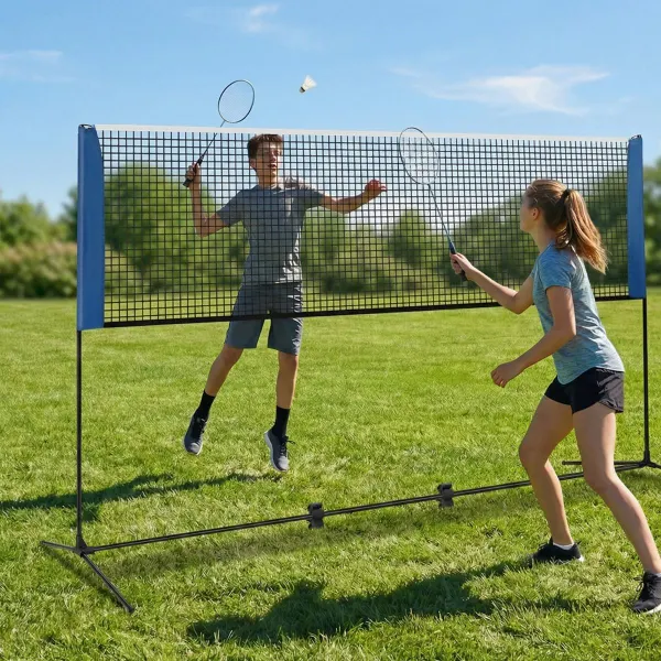 Filet de Badminton Réglable 510cm avec 2 Volants et Sac de Transport