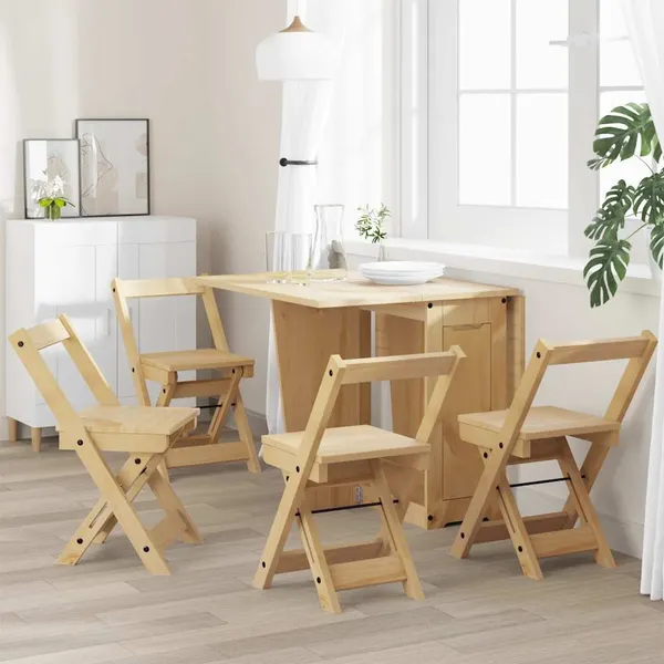 Cadeiras jantar dobráveis 4pcs Corona pinho maciço castanho-mel