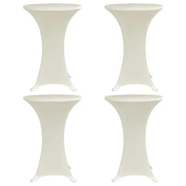 Capa para mesa de pé elástica Ø60 cm 4 pcs cor creme