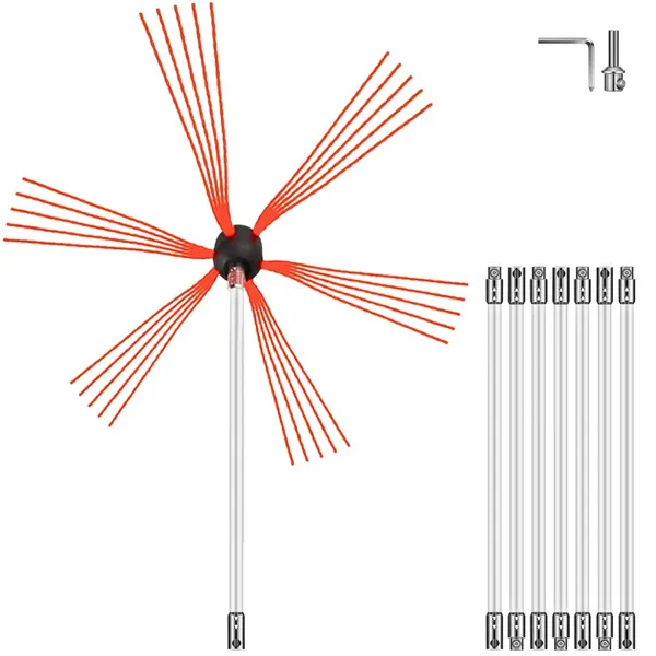 Varas limpeza chaminé 8 m, 8 varas nylon