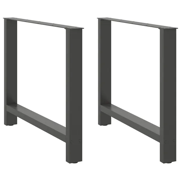 Pés para mesa de jantar antracite 2 peças 100x(72-73) cm aço