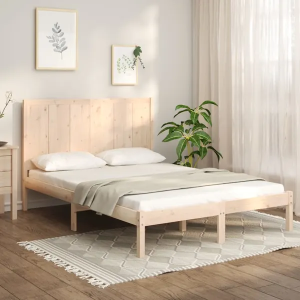 Cama sem colchão 140x200 cm madeira de pinho maciça