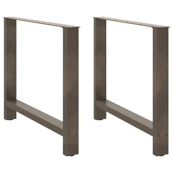 Pés para mesa de jantar em aço natural, 2 peças, 100x(72-73) cm, aço