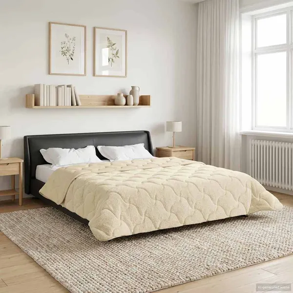 Duvet de Ano Inteiro Colchonete Creme 240 x 260 cm