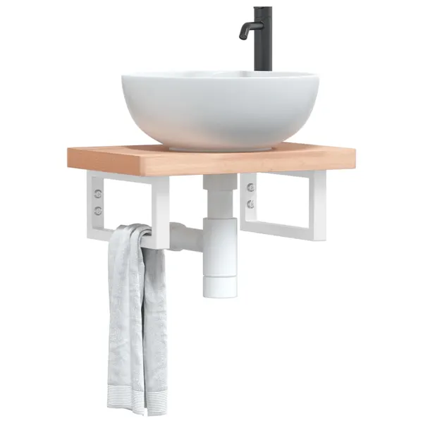 Suportes de prateleira p/ lavatório 2 pcs aço retangular branco