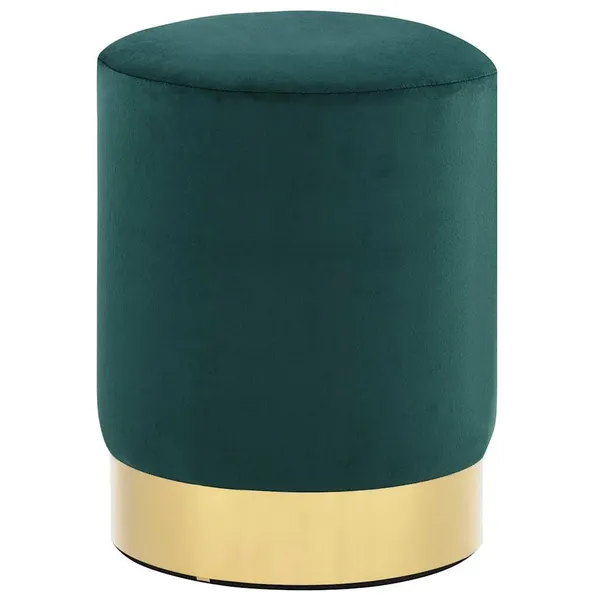Banco 28 x 36 cm veludo verde-escuro e dourado