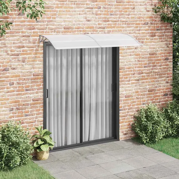Toldo para porta 200x75 cm PC cinzento e transparente