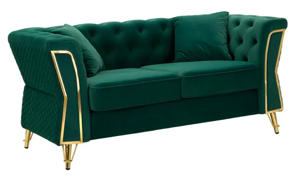 Sofá Emy Verde com Almofadas 162x83x76 cm