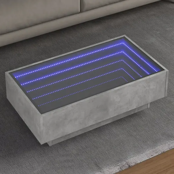 Mesa de centro c/ LEDs 90x50x30 cm derivados de madeira