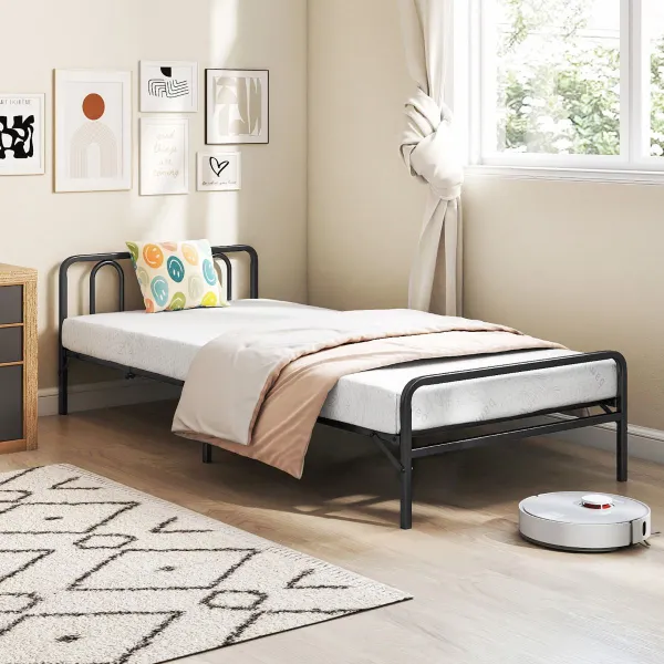 Cama Dobrável com Colchão de Espuma Viscoelástica e Gel - Estrutura Metálica 220kg