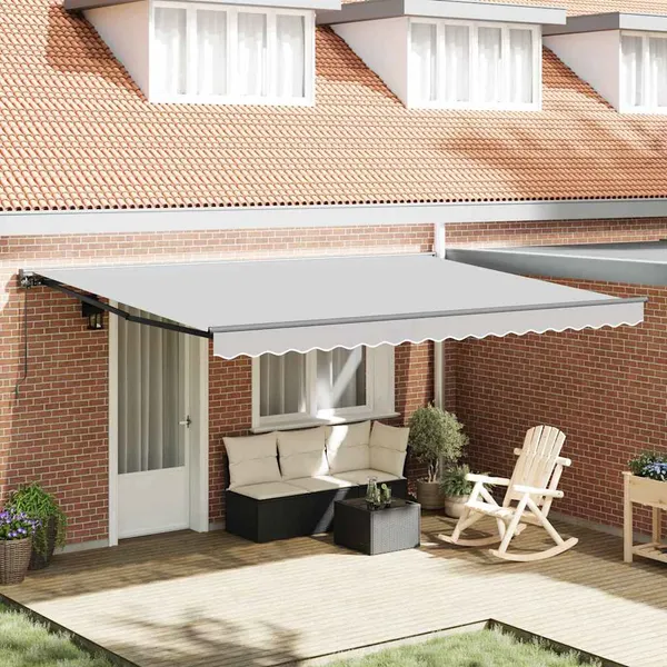 Estrutura de Toldo Manual Ajustável Antracite 4,5 × 3 m Aço