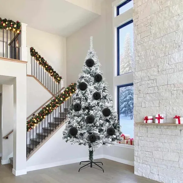 Conjunto de Bolas de Natal XXL 3 pcs Preto Plástico