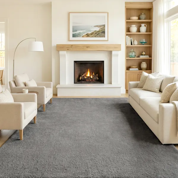 Tapete para sala de estar 120x160 cm Tapete Lavable a la máquina Por Longo Macio Estilo Moderno Tapete para Sala de estar Habitación de Cena Gris