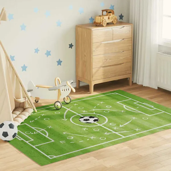 Tapete lavable infantil campo de fútbol verde