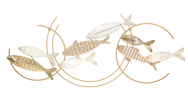 Painel em Ferro Fishy Move 142,9x5x61,6 cm