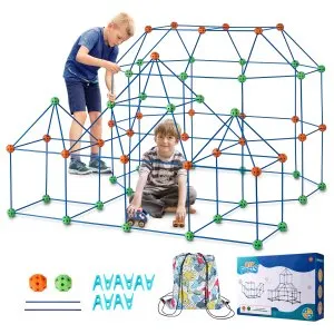 Kit construção cabana 180 peças STEM, 4-8+ anos
