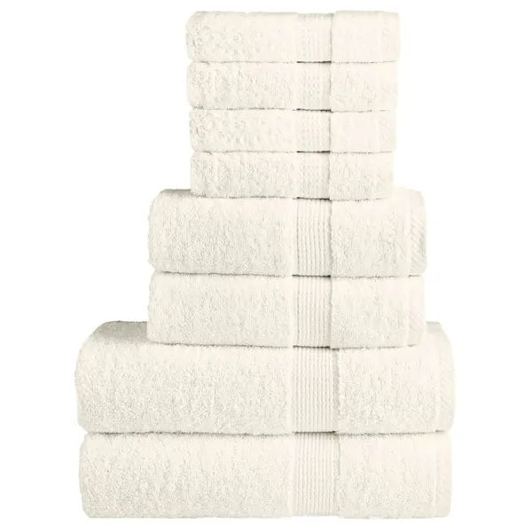 8 pcs Conjunto de toalhas premium SOLUND 600 gsm creme