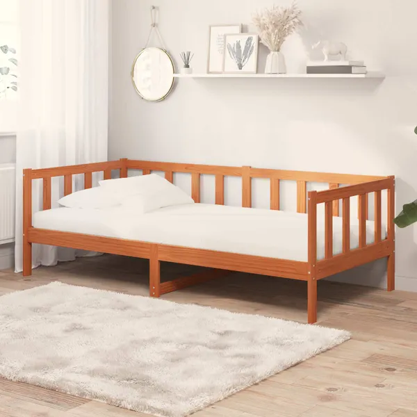 Cama de Dia com colchão Marron Cera e Branco 90 x 200 cm
