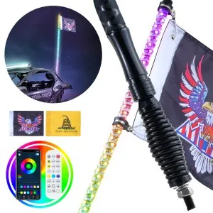 Chicote LED RGB, 3 pés, APP/controlo remoto, 360°