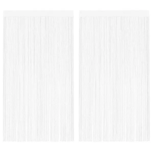 Cortinas de fios 2 pcs 100x250 cm branco