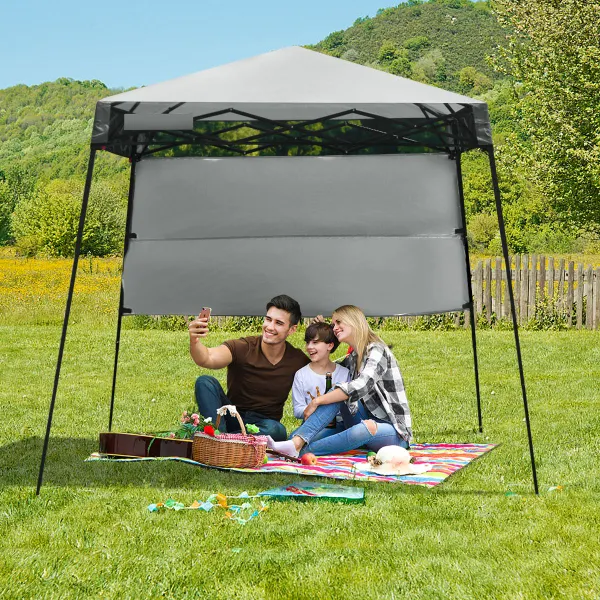 Tenda Apertura Automatica Piedi Inclinati 182x182 cm Protezione Solare Esterno