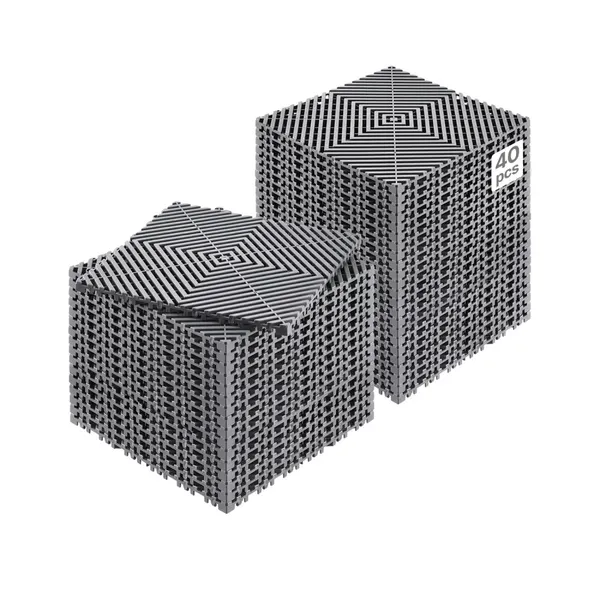Tapete drenagem modular 12x12 pol 40 peças cinza