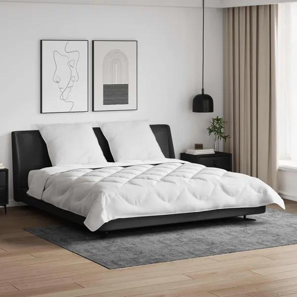 Duvet com Travesseiros com travesseiro 3 pcs Branco Microfibra