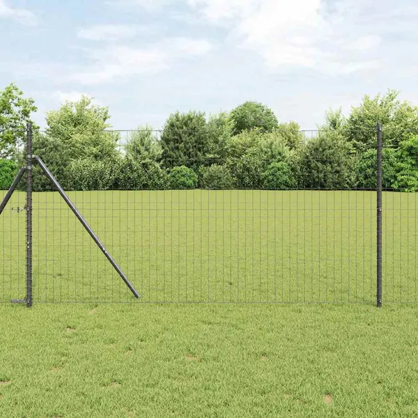 Cerca Euro Cinzeto 1 x 25 m Ferro revestido de PVC