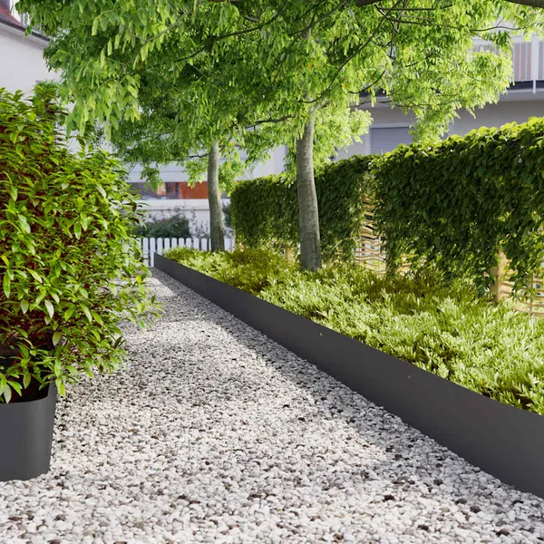 Orlas de relvado 20 pcs preto 25x103 cm aço laminado a frio