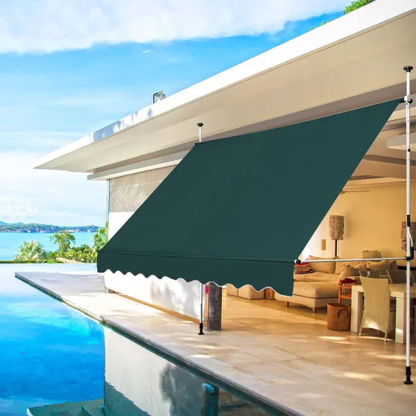 Tenda da Sole Retrattile e Telescopica 300x120cm Resistente ai Raggi UV con Manovella