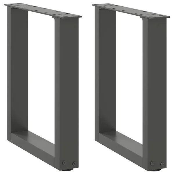 Pés para mesa de centro em formato de U, 2 peças, antracite, 28x(42-43) cm, aço