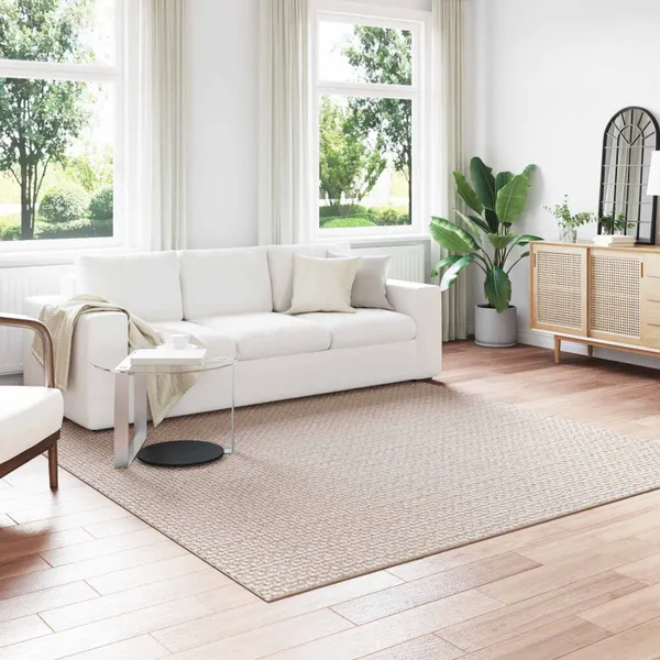 Tapetes de área Quadrado FARO Creme 240 x 240 cm Poliéster