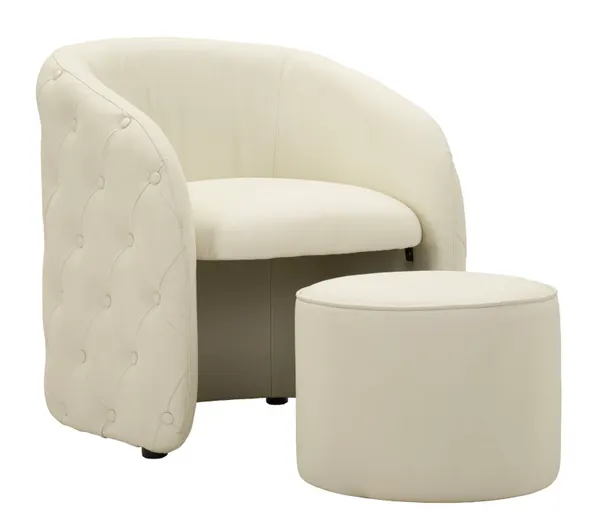Sillón con Puf Zagreb 76x75x80-Ø 47x35 cm