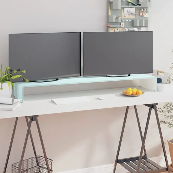 Suporte de TV/monitores em vidro 120x30x13 cm verde