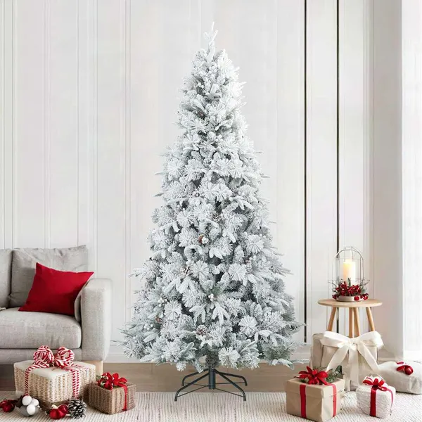 Árvore de Natal Artificial Articulada Nevado Flocked Branco