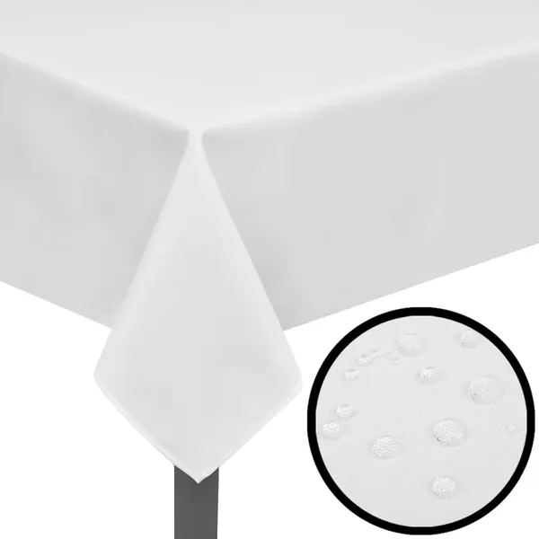 5 manteles blanco 250 x 130 cm