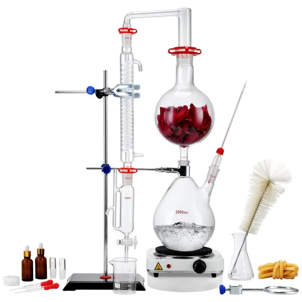 Kit destilação óleos essenciais 2000ml placa 1500W