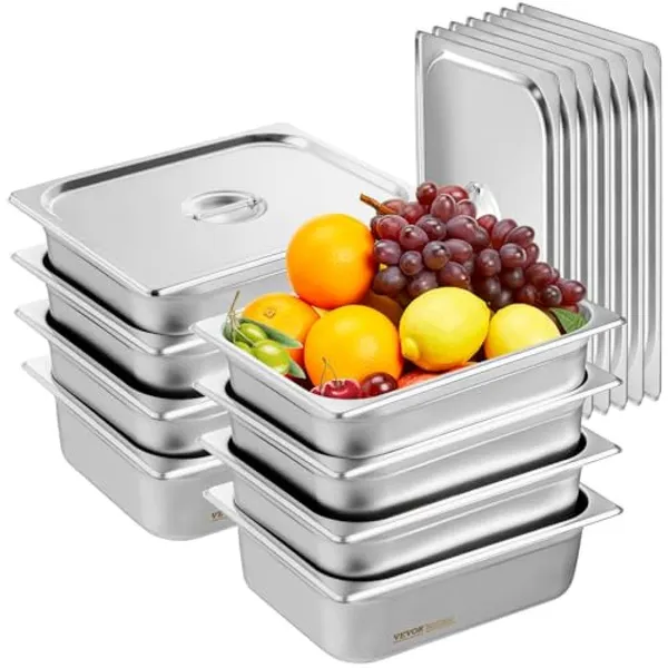 Conjunto 8 Tabuleiros Vapor 1/2 Tamanho, Aço Inox
