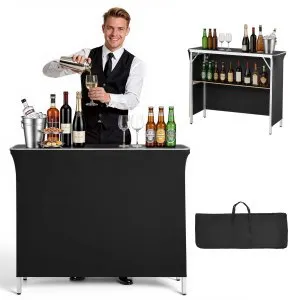 Mesa bar dobrável 1100x385x885mm bolsa prateleira