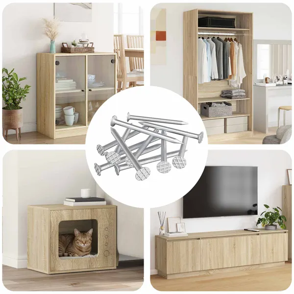 Pregos para Madeira 100000 pcs Prateado Metal