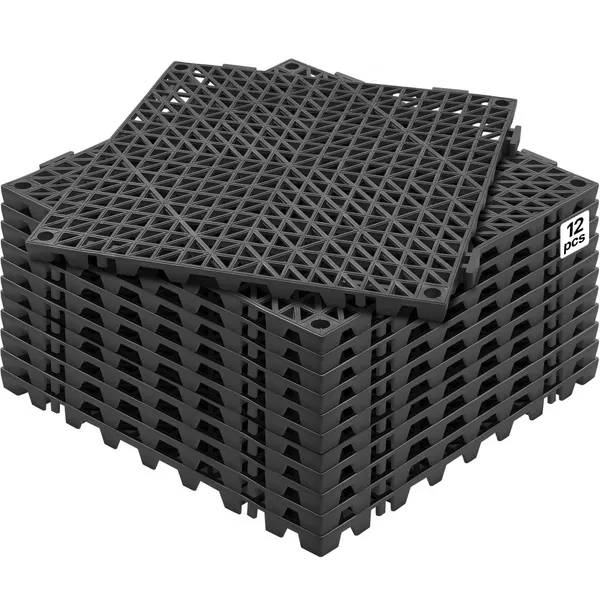 Tapete drenagem encaixável PVC 30,5x30,5 cm 12 peças antiderrapante