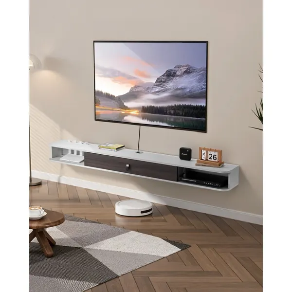 Suporte TV flutuante 70" móvel suspensão com armário