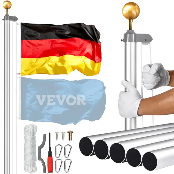Mastro bandeira destacável 20FT alumínio 3 modos